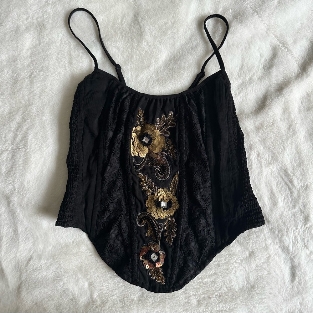 Tasha Polizzi Sequin Corset Top Size Medium